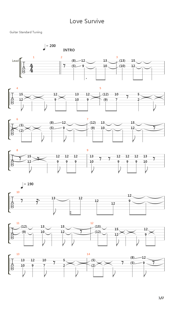 Love Survive吉他谱