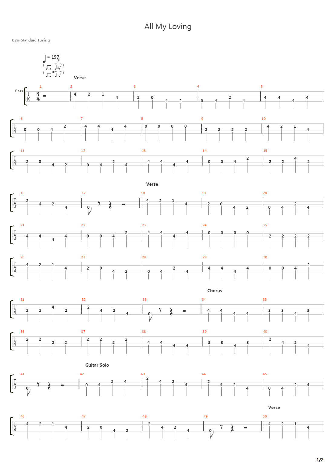 All My Loving吉他谱