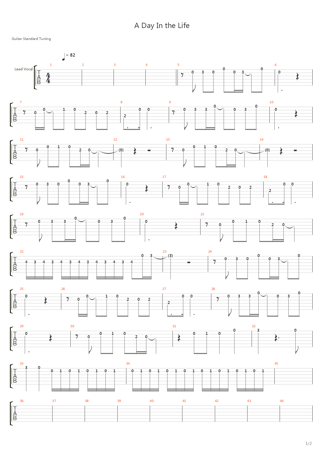 A Day In The Life吉他谱