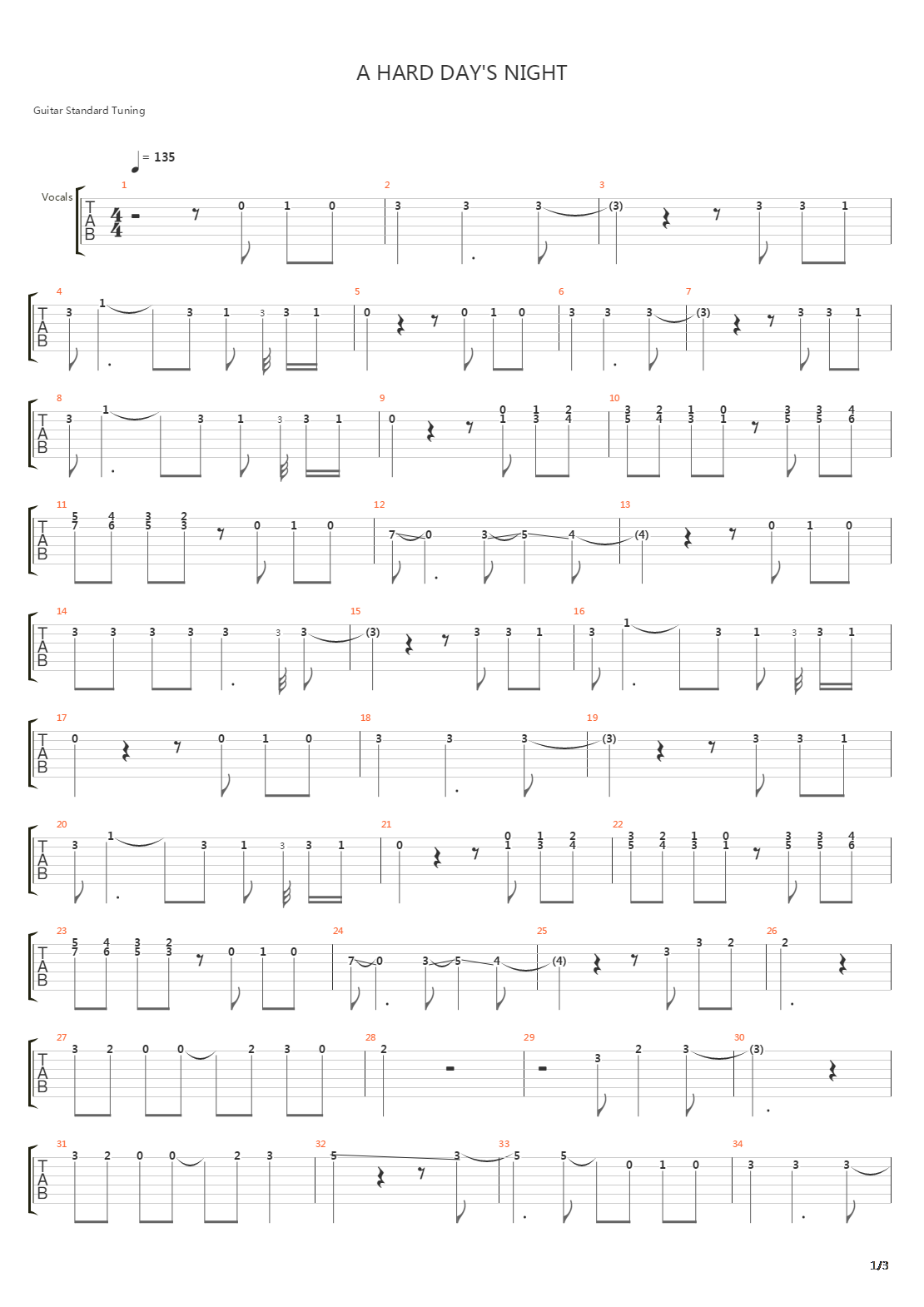 A Hard Days Night吉他谱