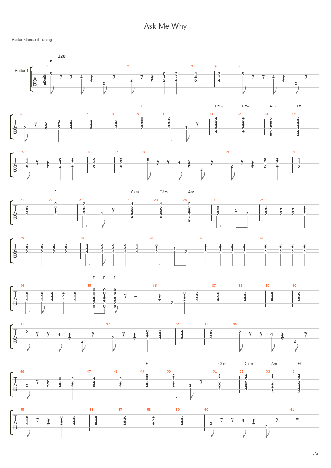 Ask Me Why吉他谱