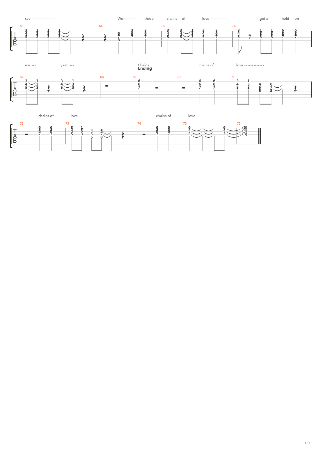 Chains吉他谱