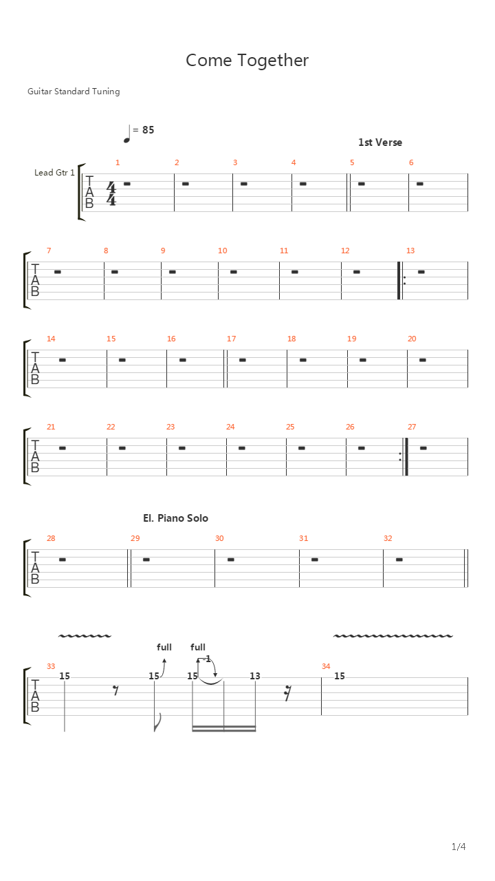 Come Together吉他谱