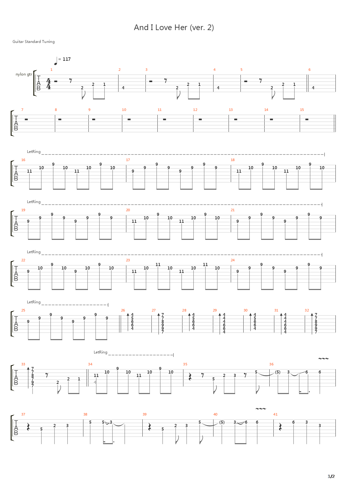 And I Love Her吉他谱