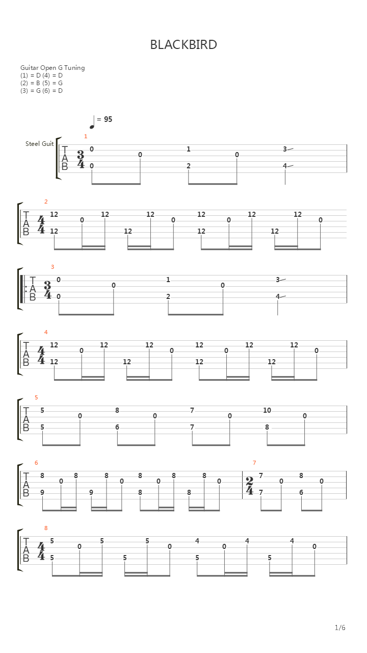 Blackbird吉他谱