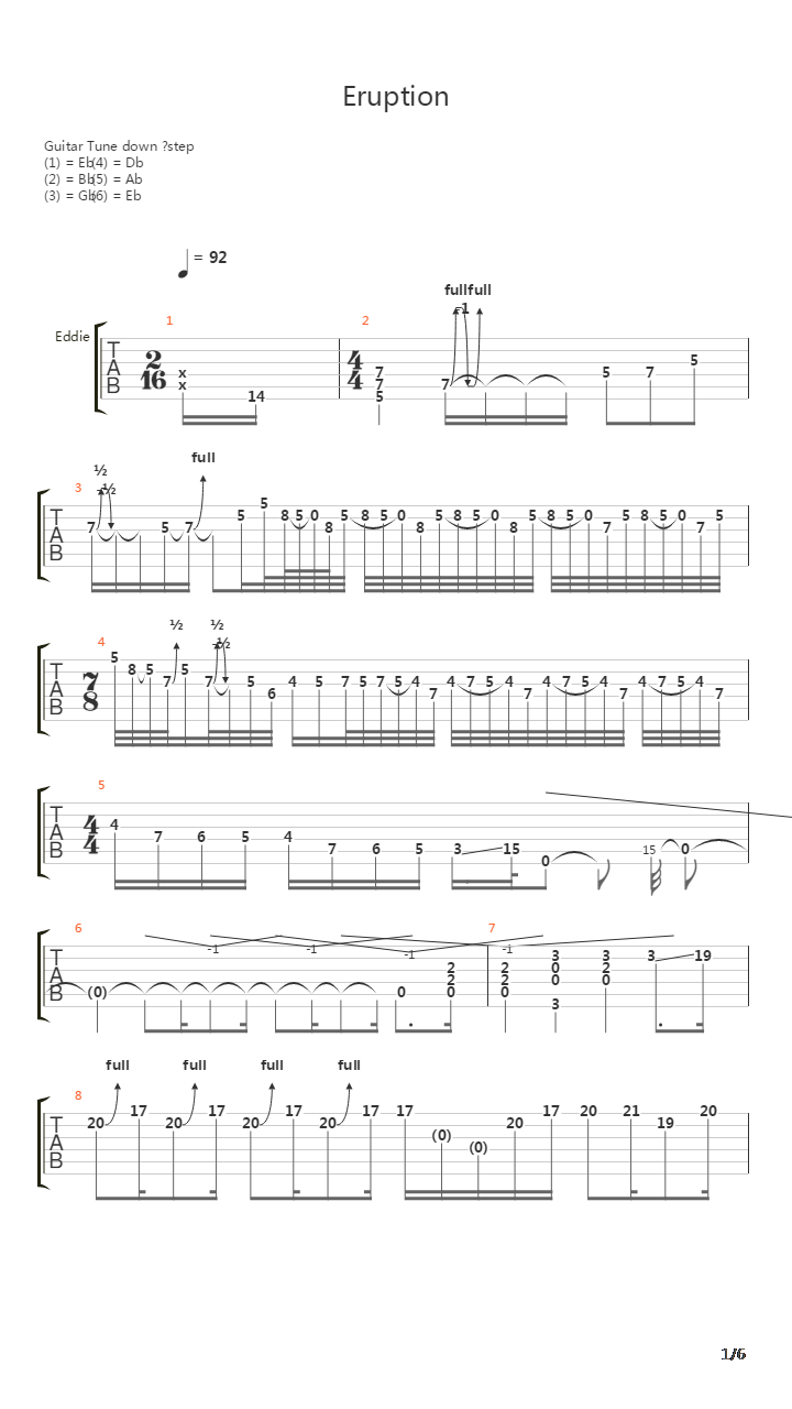 Eruption吉他谱