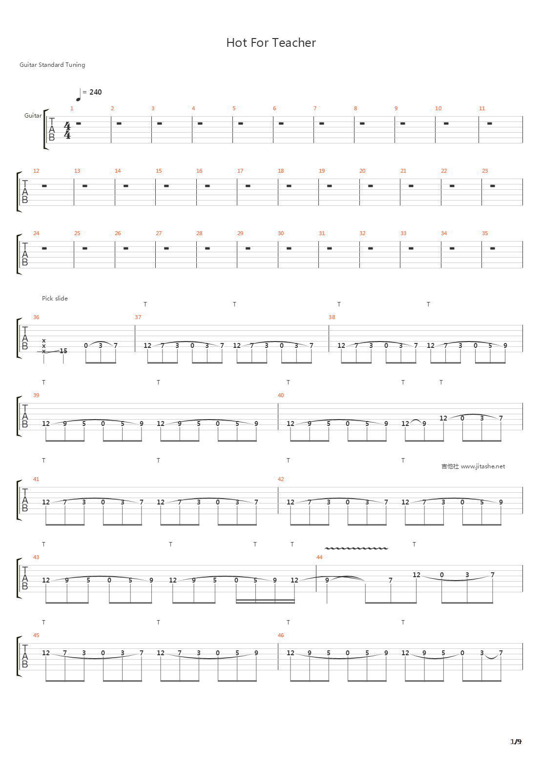 Hot For Teacher吉他谱