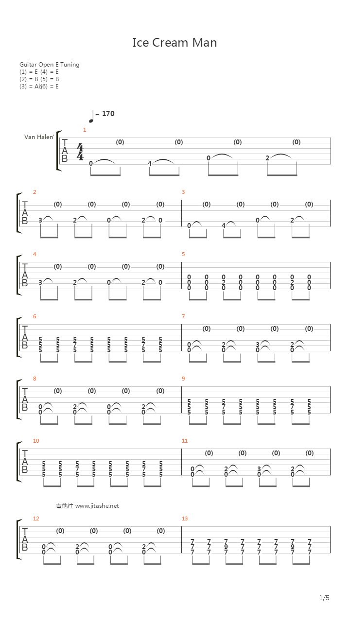 Ice Cream Man吉他谱