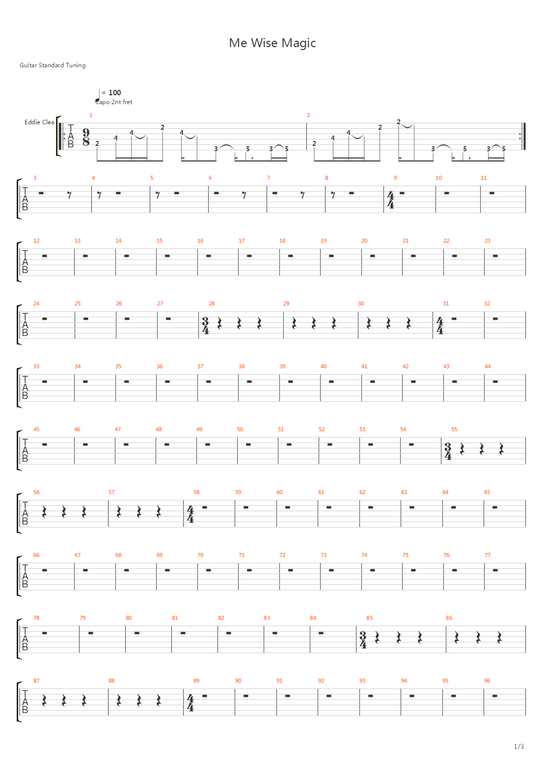 Me Wise Magic吉他谱
