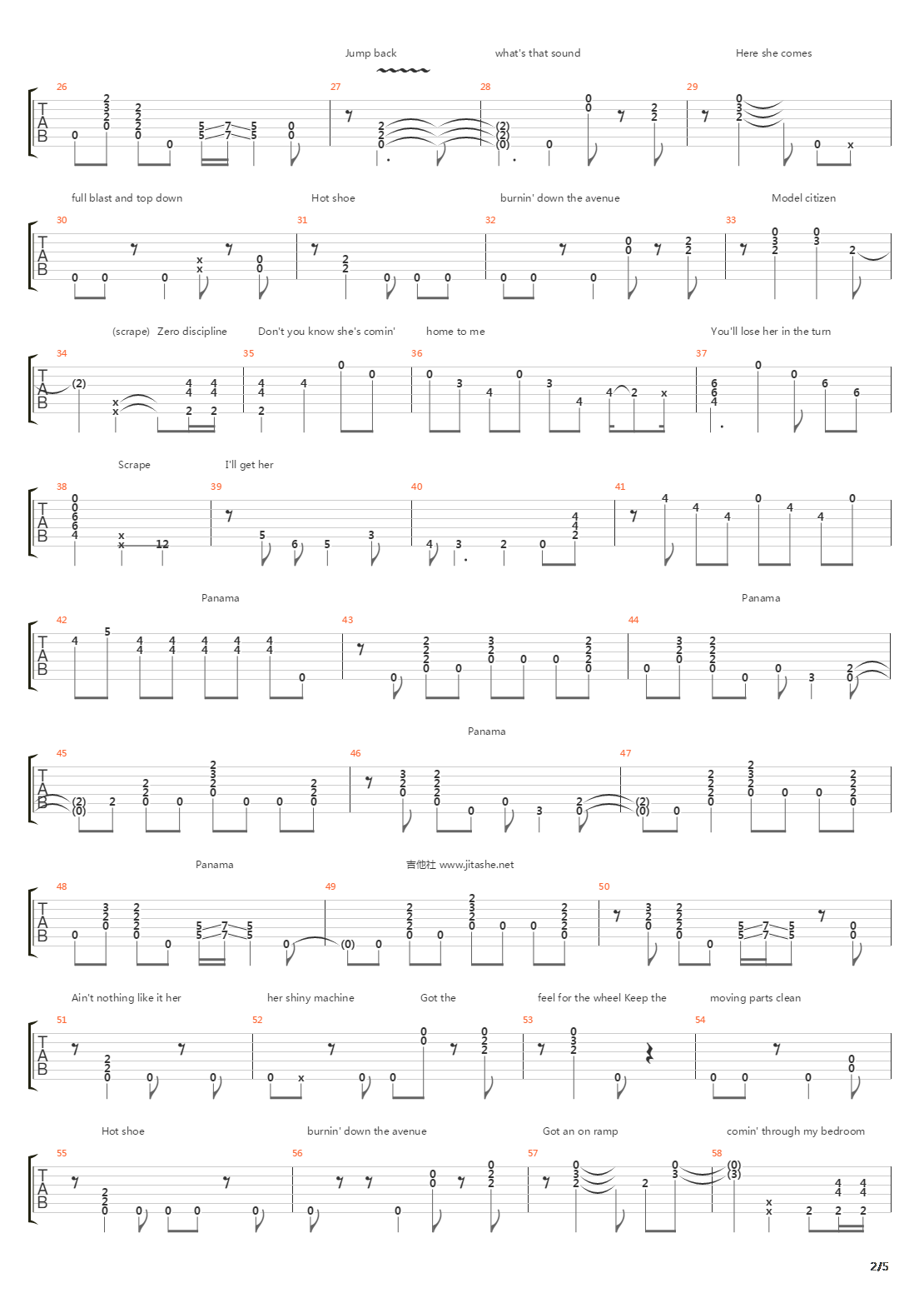 Panama吉他谱