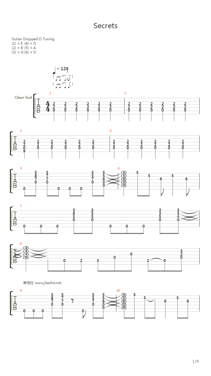 Secrets吉他谱