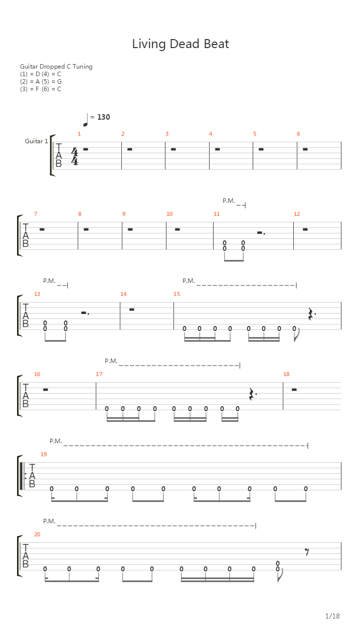 Living Dead Beat吉他谱