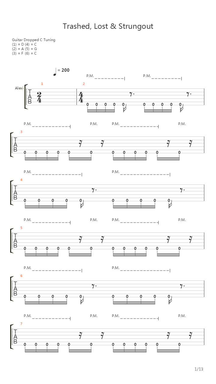 Trashed,Lost&Strungout吉他谱