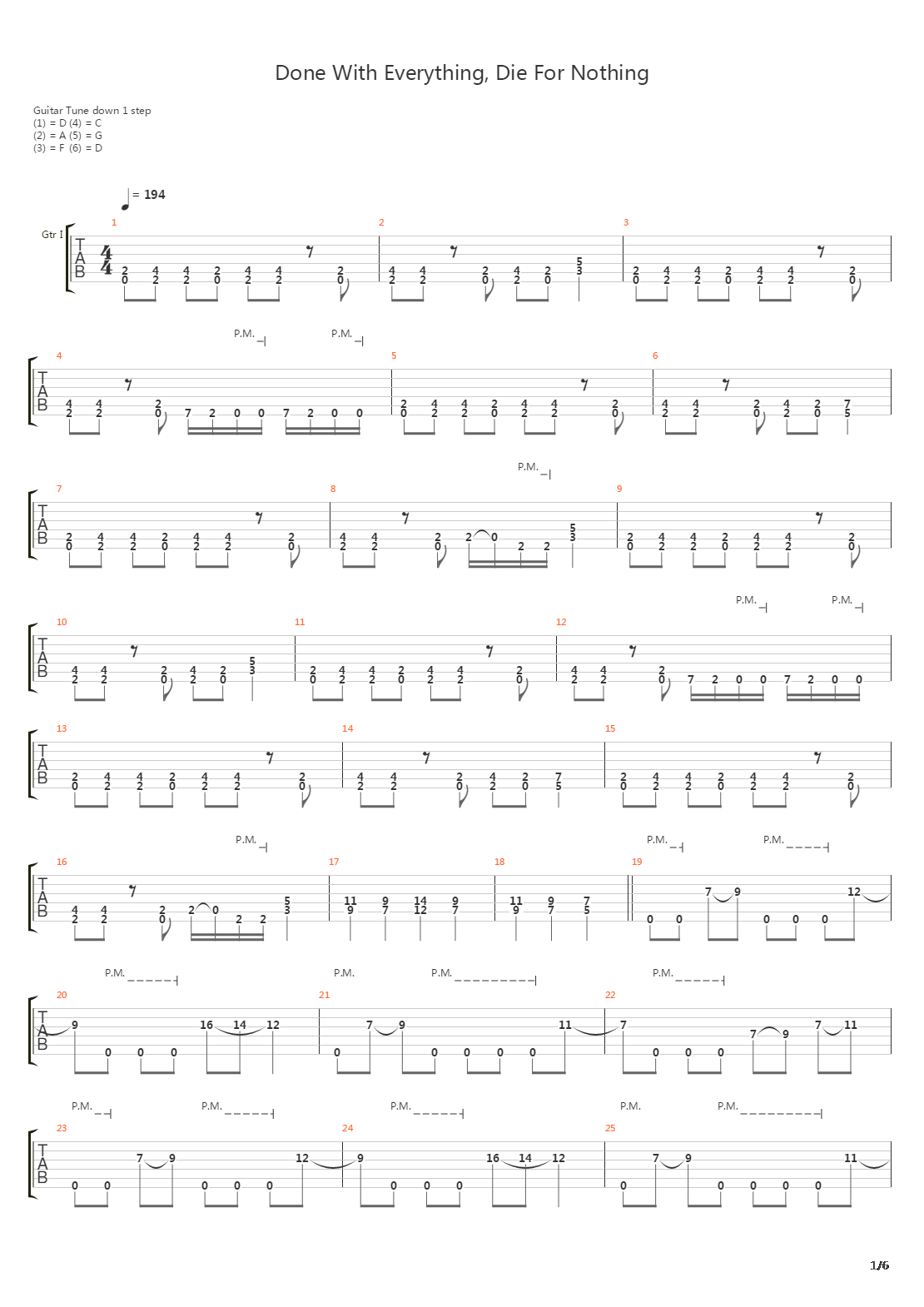 Done With Everything,Die For Nothing吉他谱