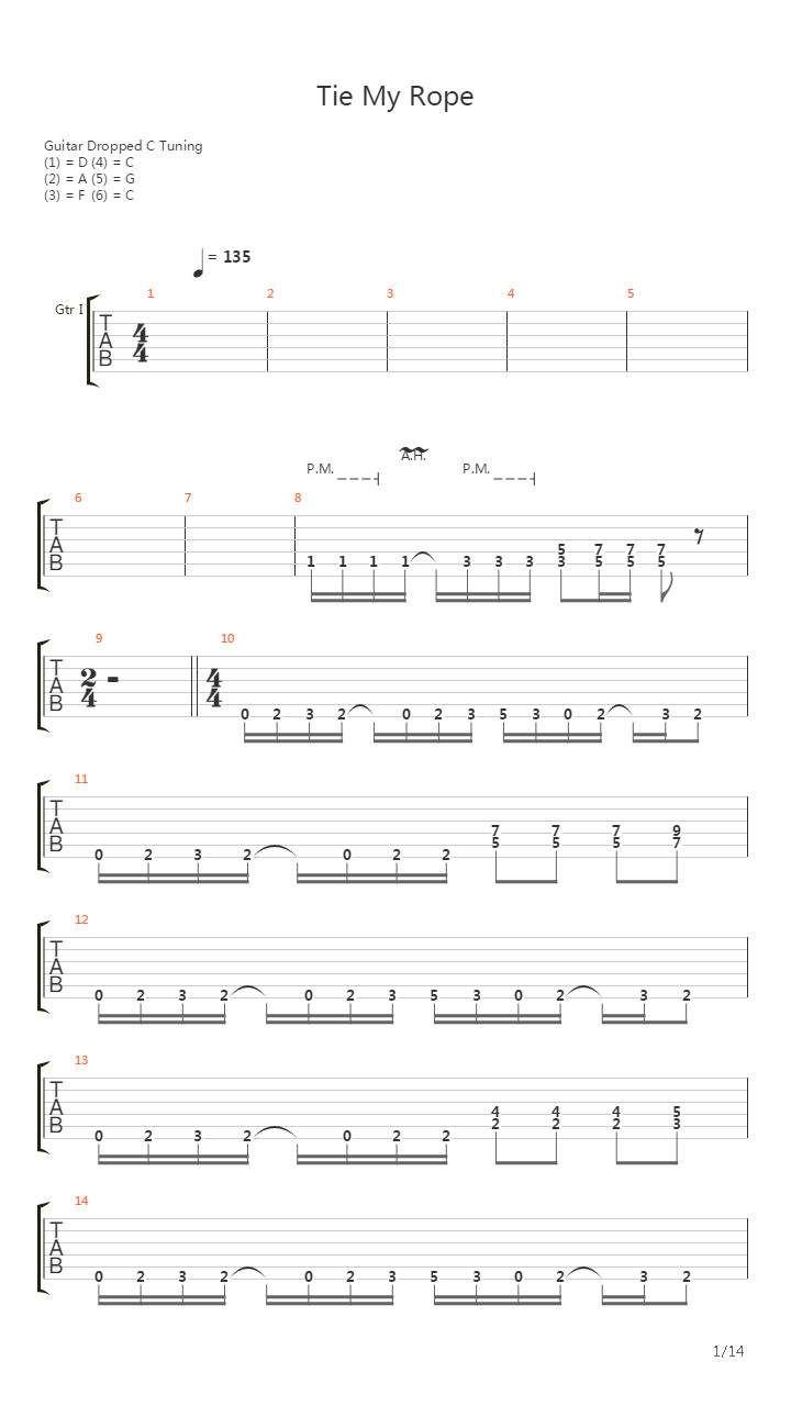 Tie My Rope吉他谱