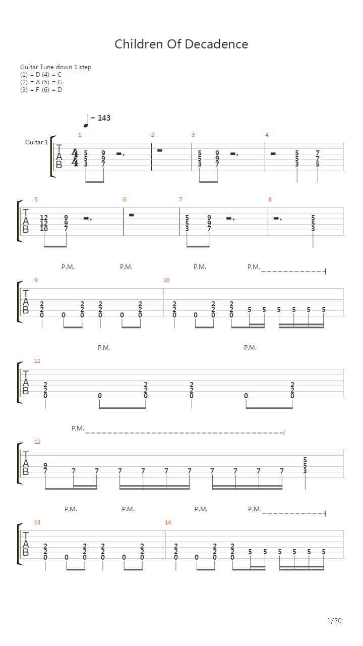 Children Of Decadence吉他谱