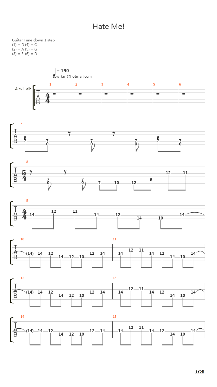 Hate Me吉他谱