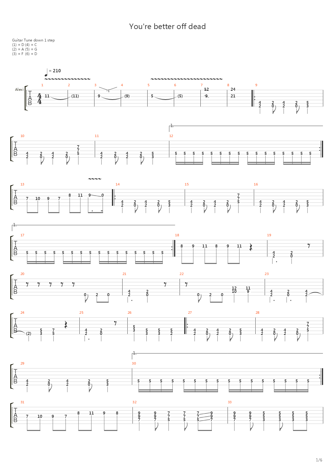 You're Better Off Dead吉他谱
