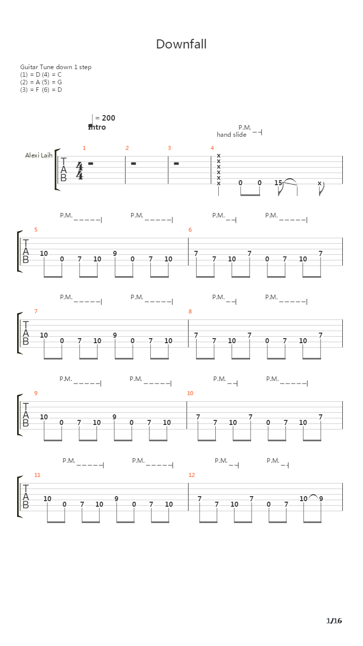 Downfall吉他谱