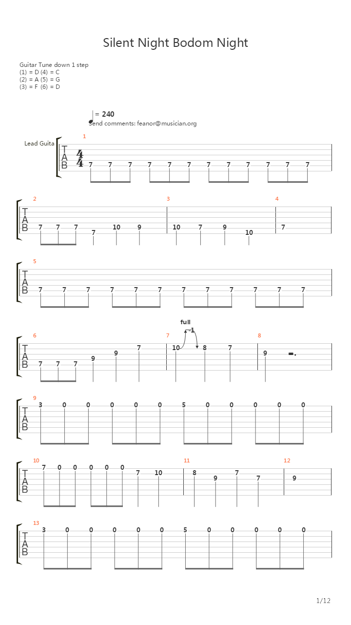 Silent Night Bodom Night吉他谱