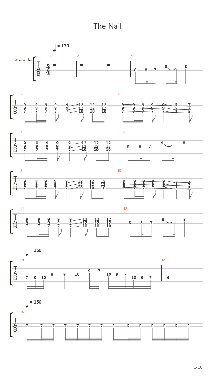 The Nail吉他谱