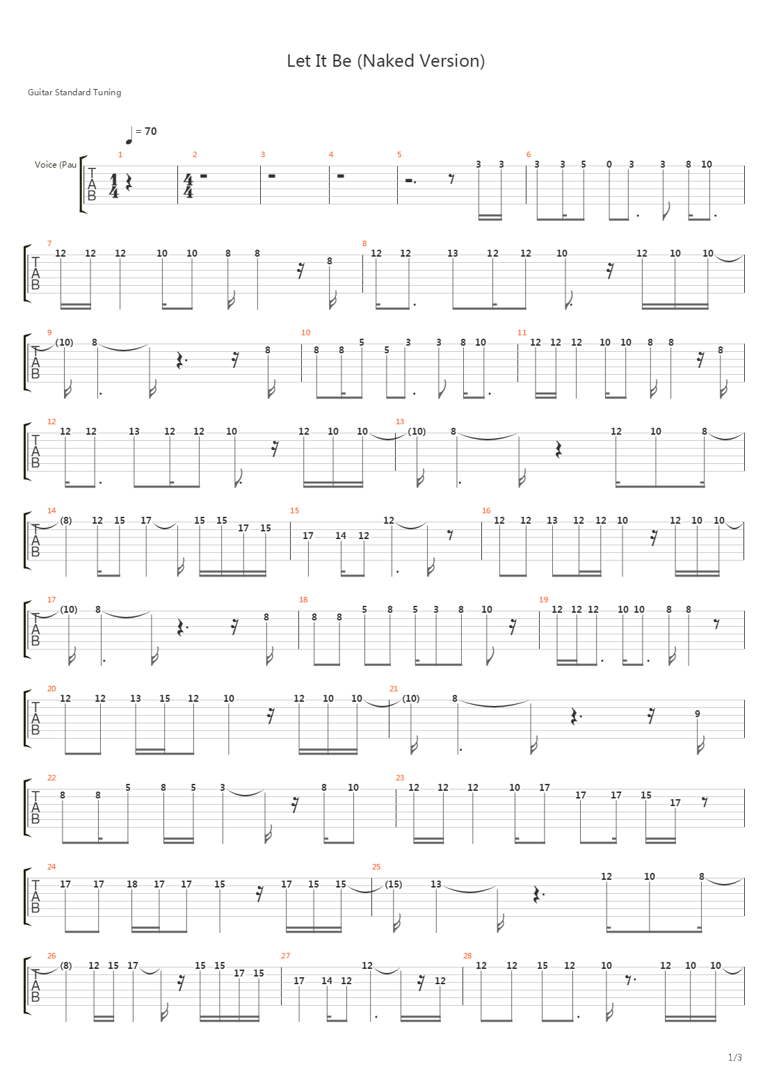 Let It Be吉他谱