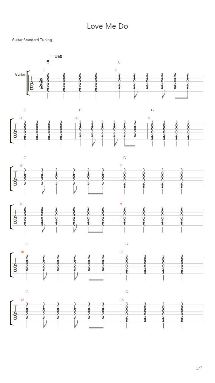 Love Me Do吉他谱