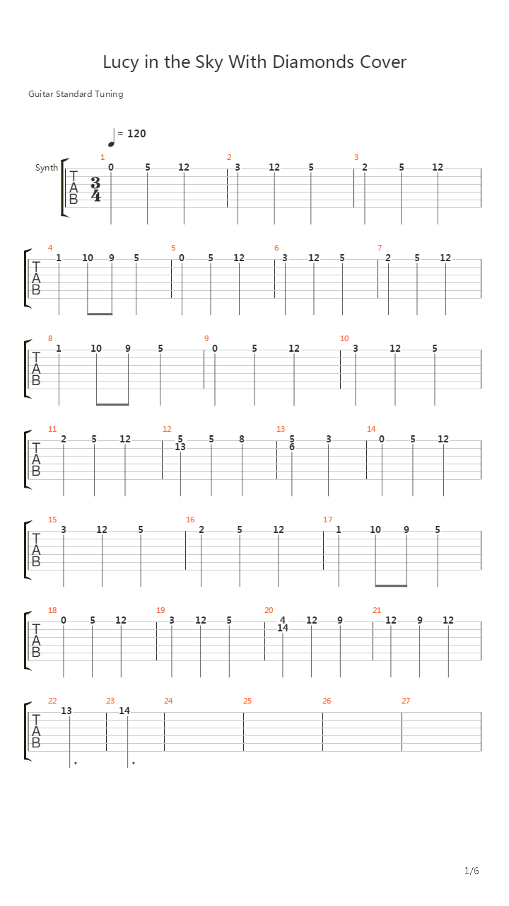 Lucy In The Sky With Diamonds吉他谱