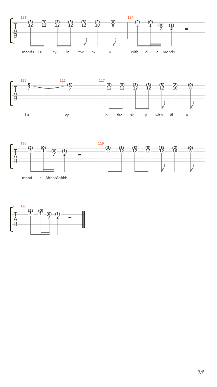 Lucy In The Sky With Diamonds吉他谱