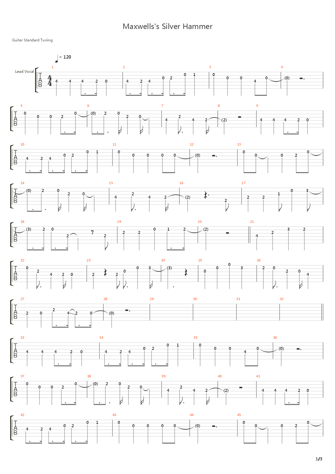 Maxwells Silver Hammer吉他谱