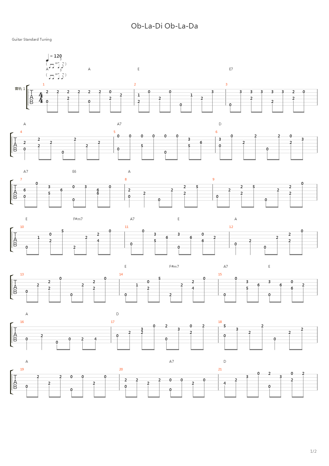 Ob-La-Di吉他谱