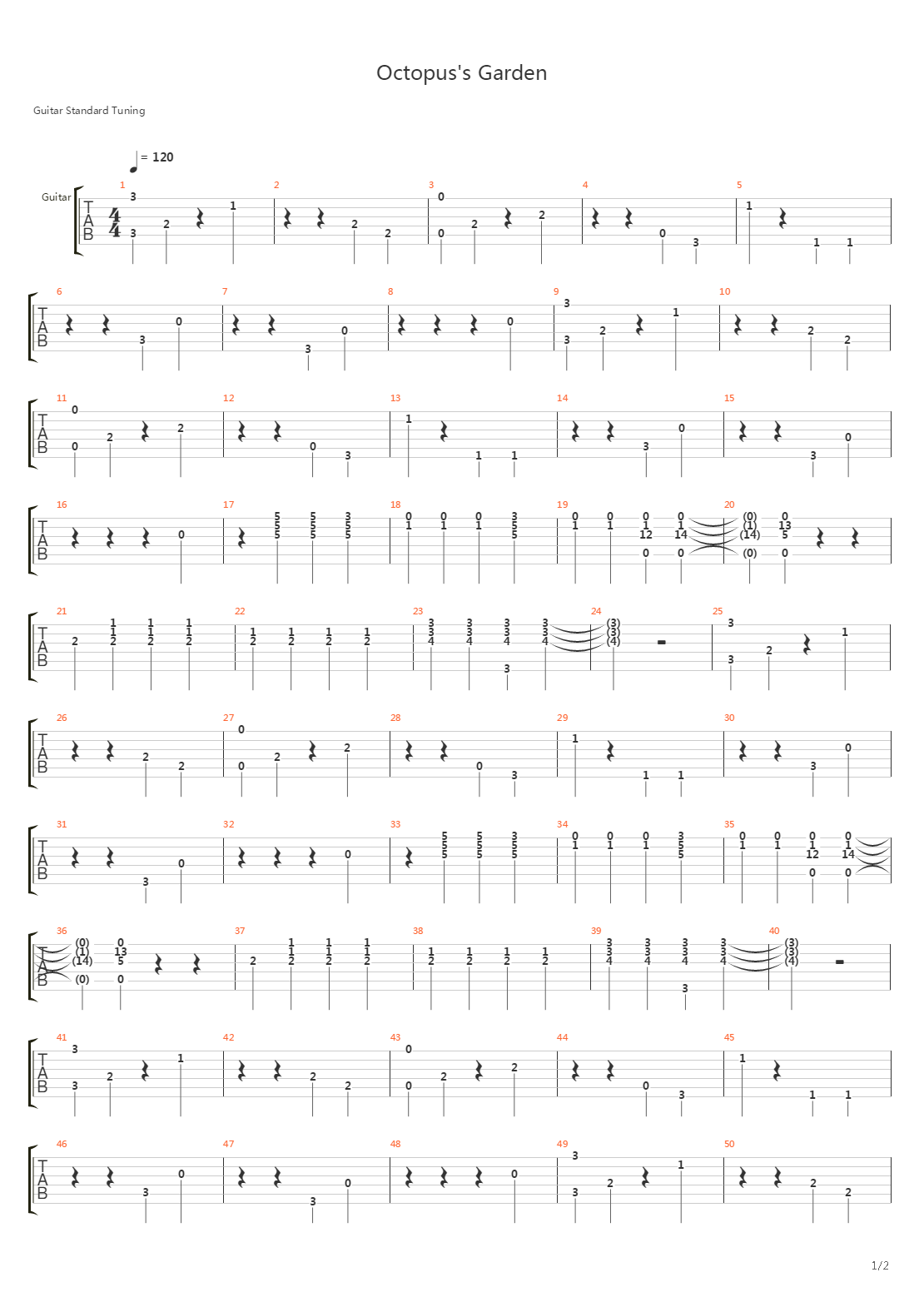 Octopuss Garden Acoustic吉他谱