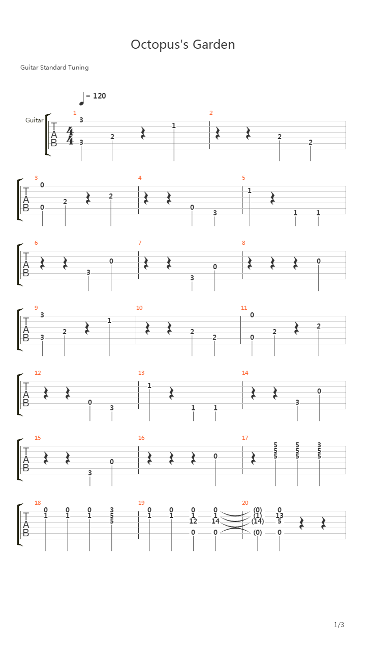 Octopuss Garden Acoustic吉他谱