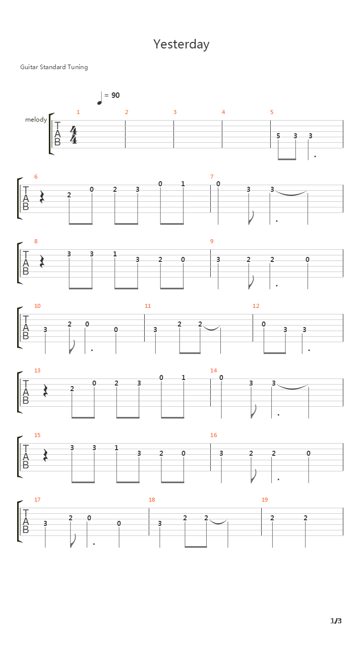 Yesterday吉他谱