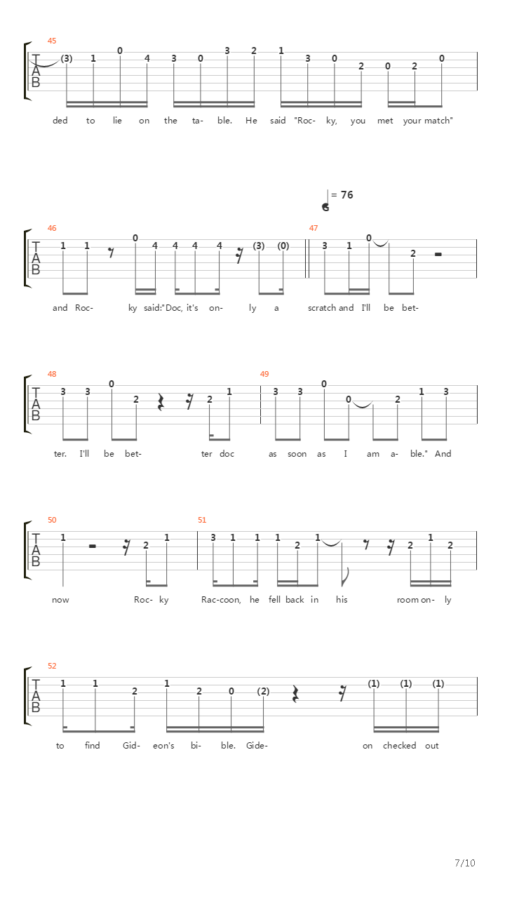 Rocky Raccoon吉他谱