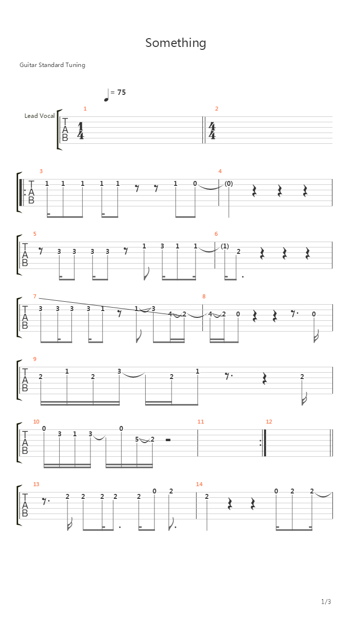 Something吉他谱