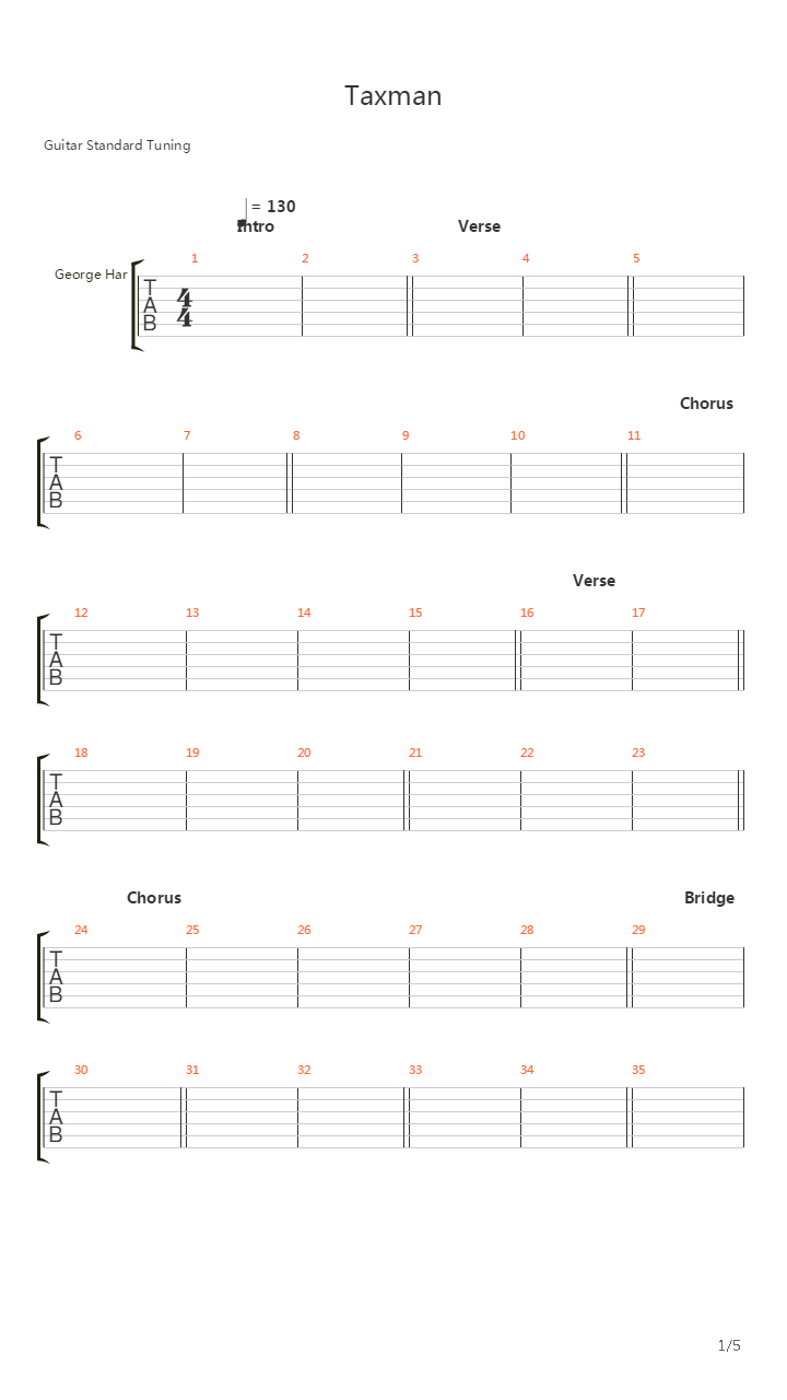 Taxman吉他谱