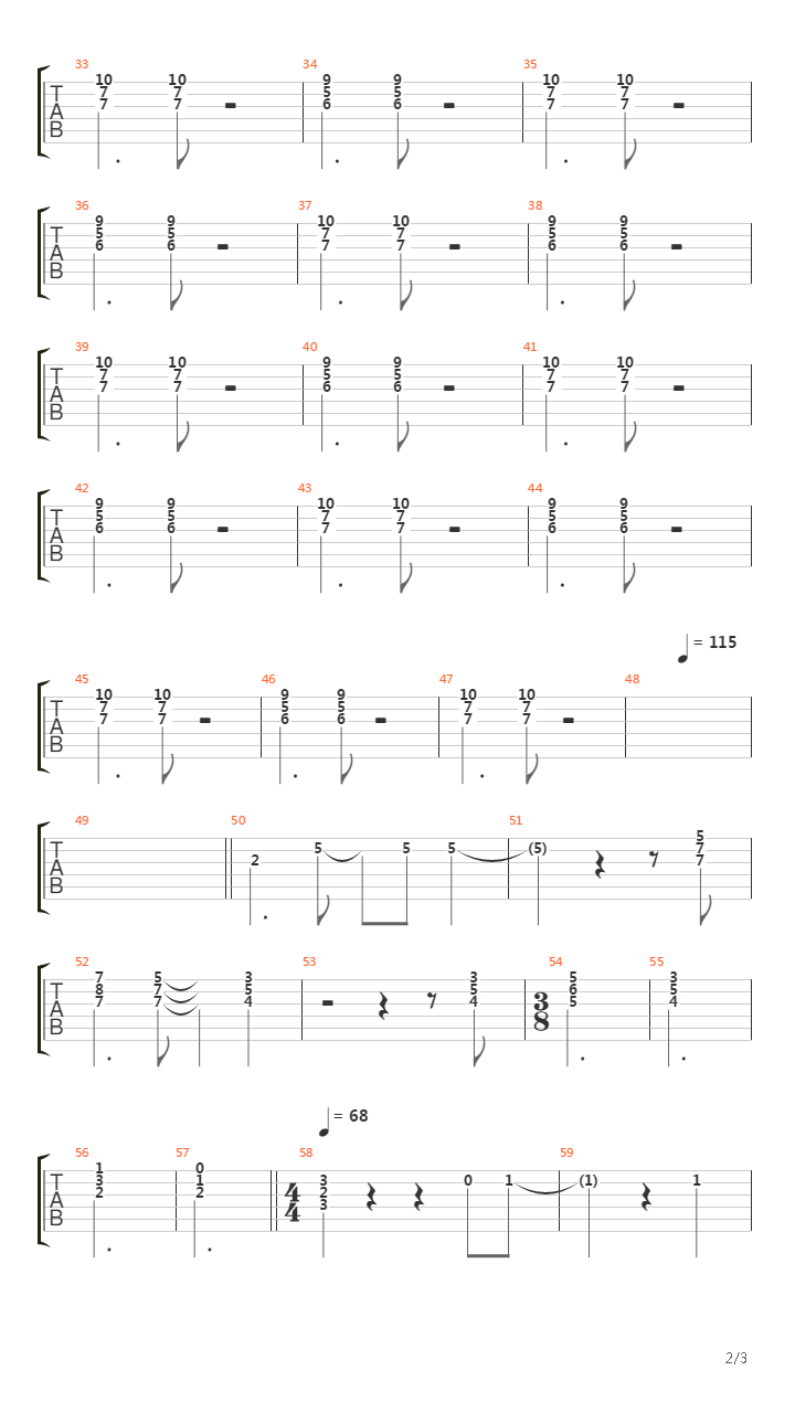 The End吉他谱