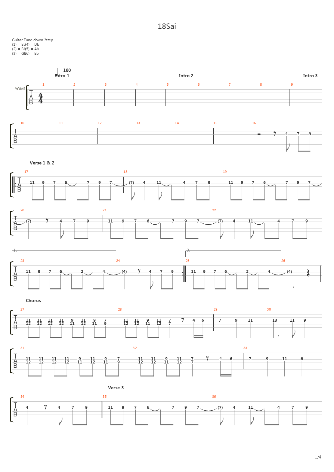 18岁(18 Sai)吉他谱