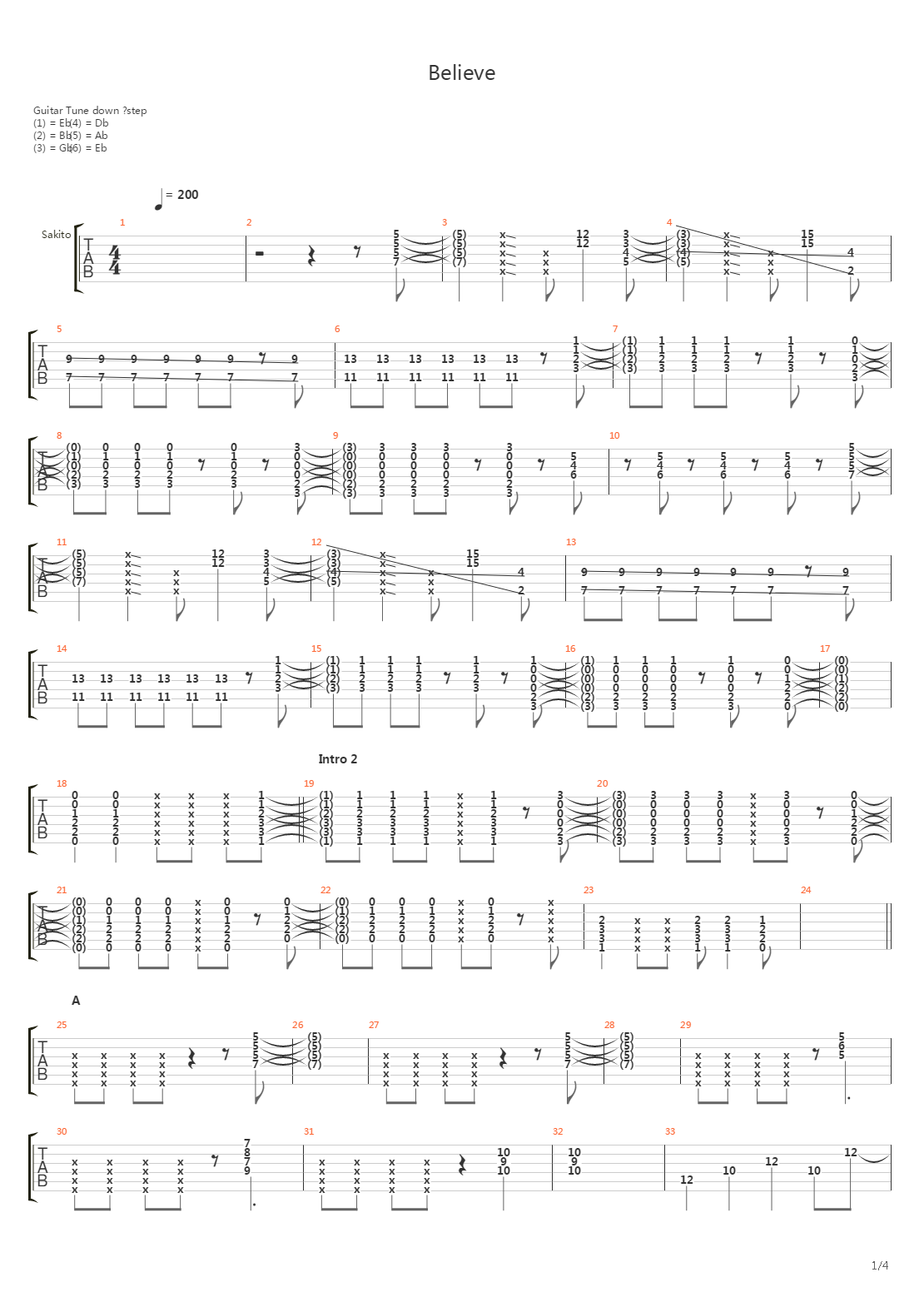 Believe吉他谱