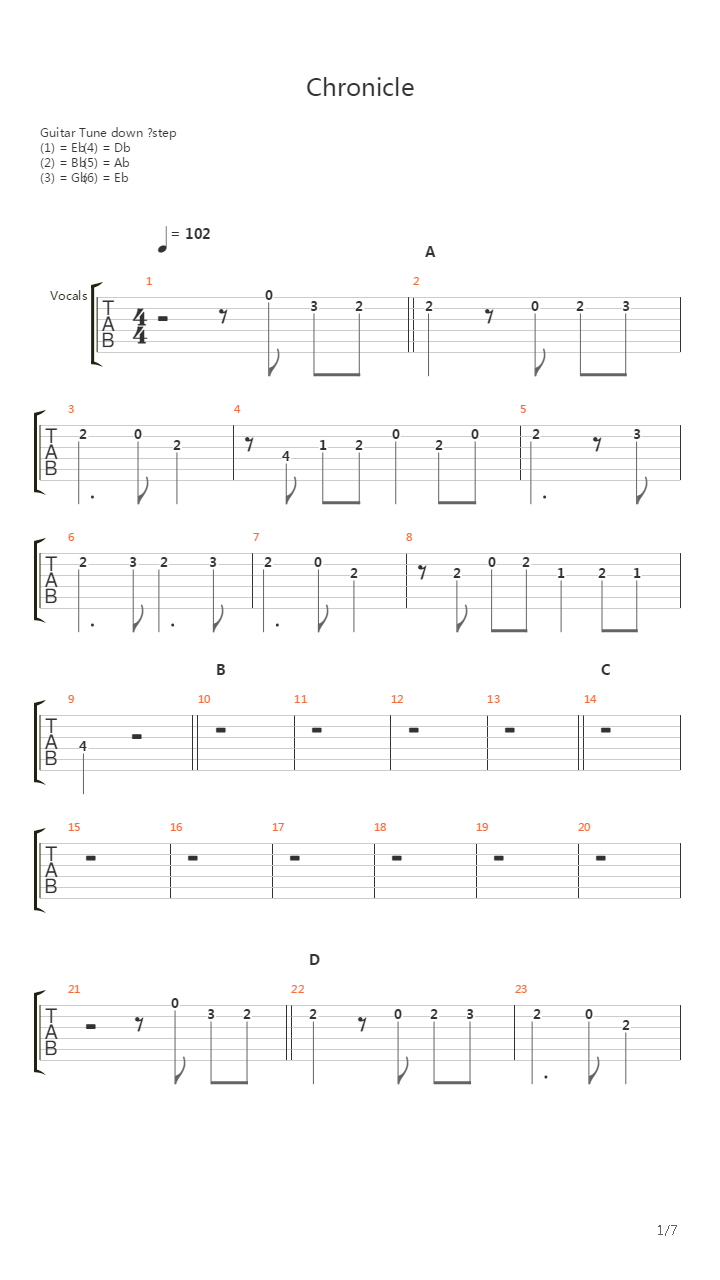 Chronicle吉他谱