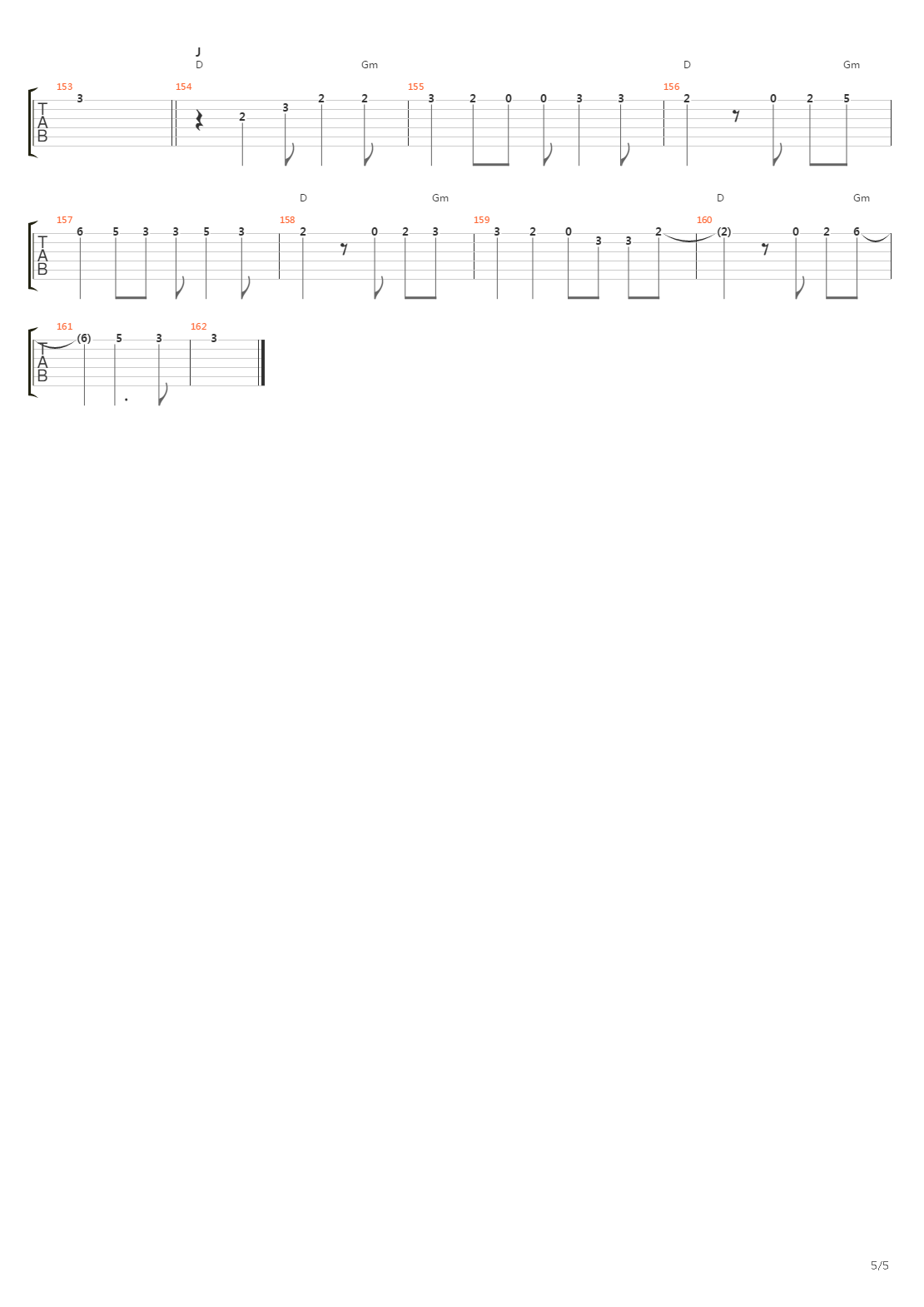 Over吉他谱