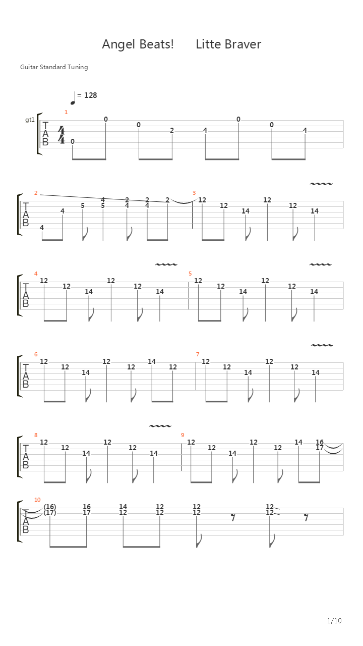 Angel Beats - Little Braver吉他谱