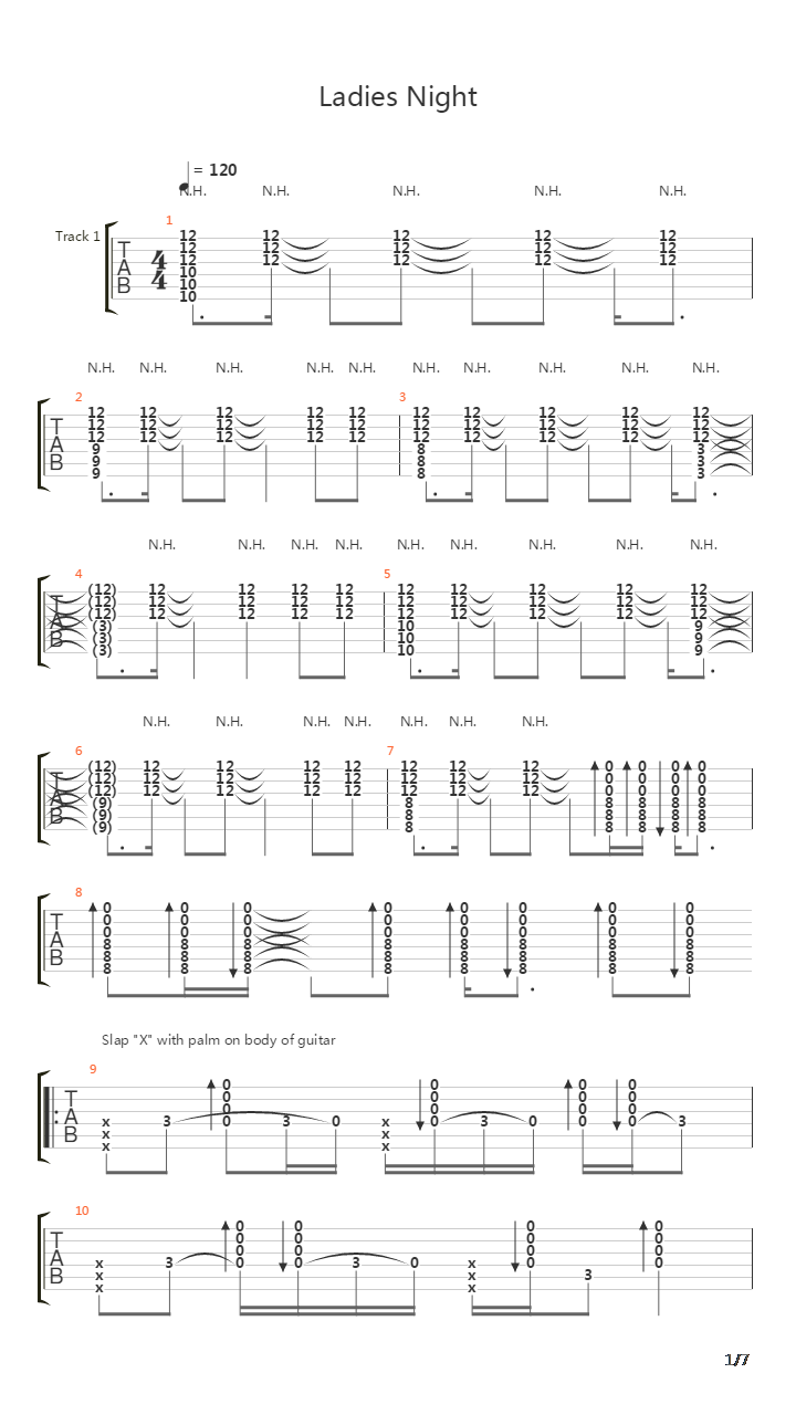 Ladies Night(女士之夜)吉他谱