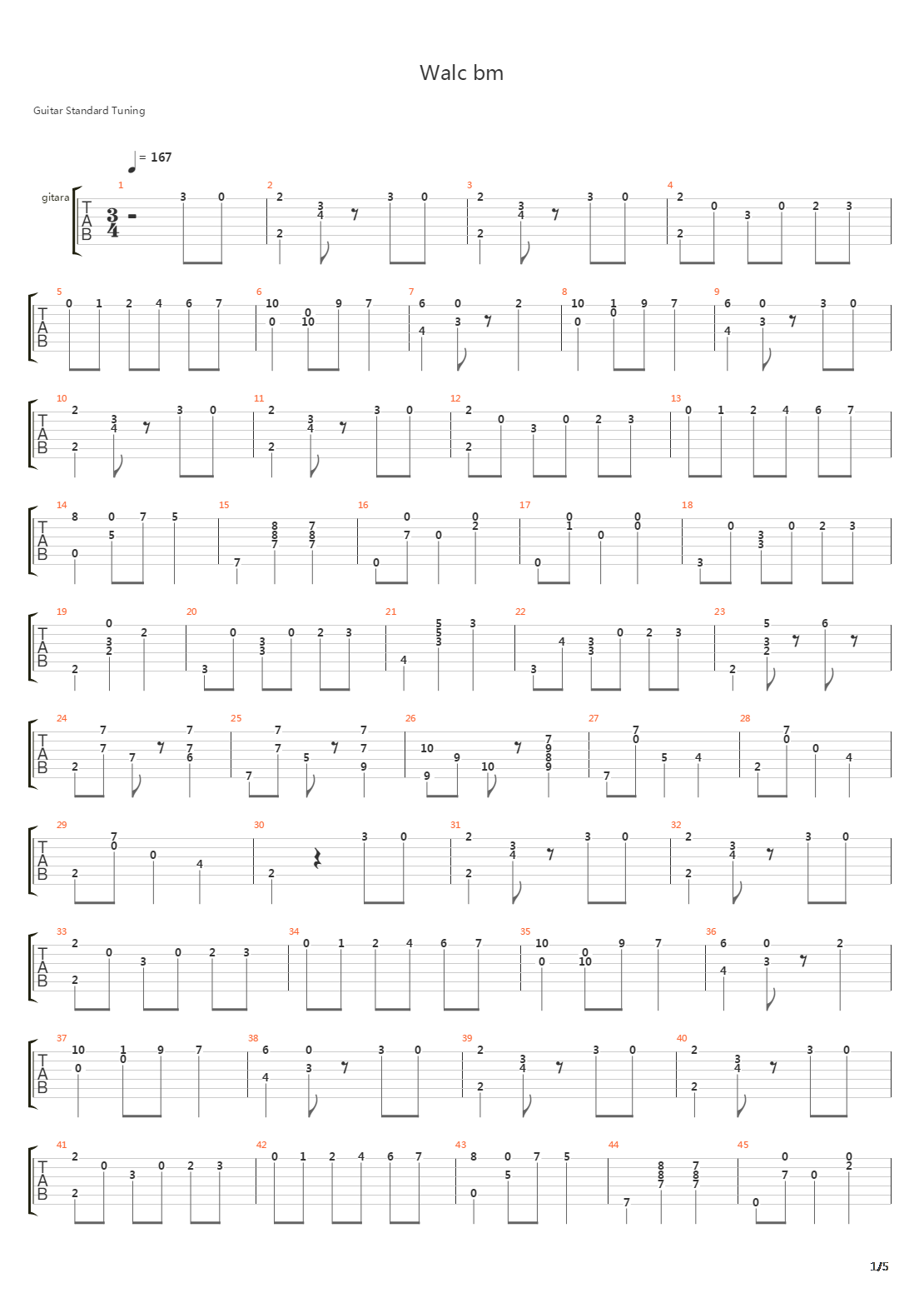Walc Bm吉他谱