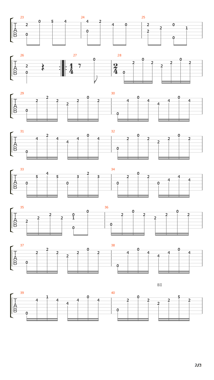 Allegretto(快板)吉他谱