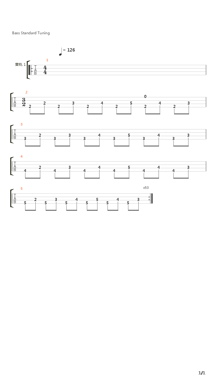 地狱贝司 第二部分· 1吉他谱