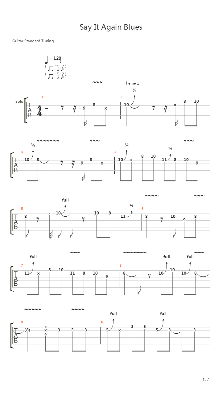 Say It Again Blues吉他谱