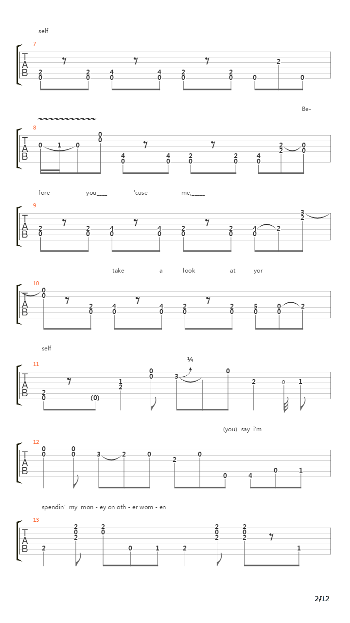 Before You Accuse Me (Take A Look At Yourself)吉他谱