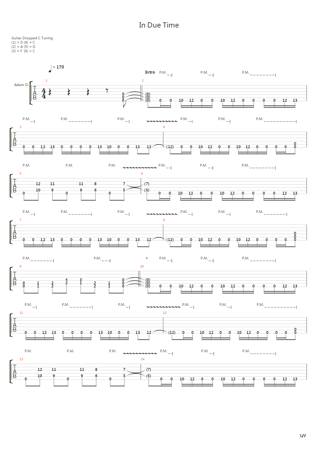 In Due Time吉他谱